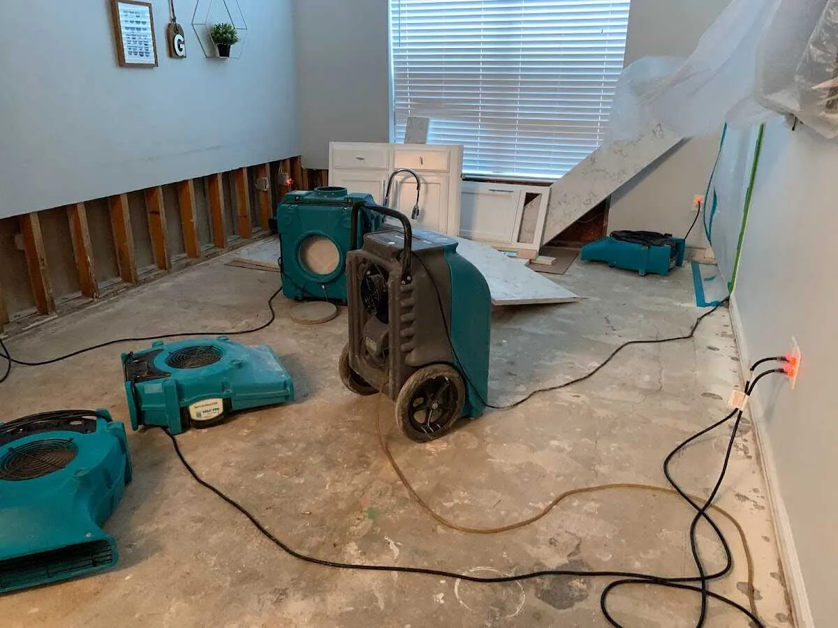 Dehumidifier in flood-cut room for Water Extraction & Removal in Orland Hills